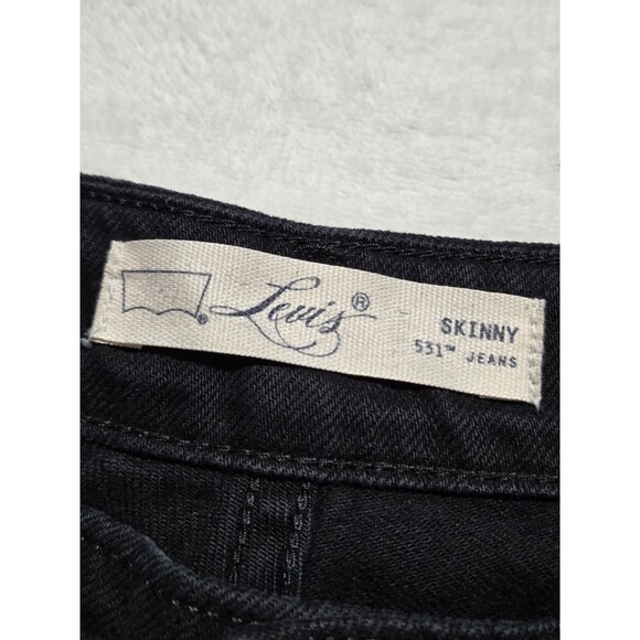 Levi’s 531 Skinny Jeans Womens Tag Size 0 S/C Black Low Rise Denim - Picture 3 of 13